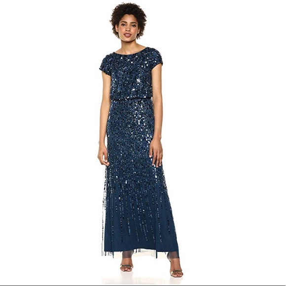 Adrianna Papell Dresses & Skirts - Adrianna Papell Beaded sequin blouson gown size 4